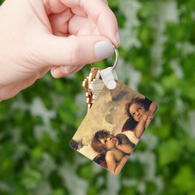Sistine Madonna Angels by Raphael Sanzio Keychain (Hand)