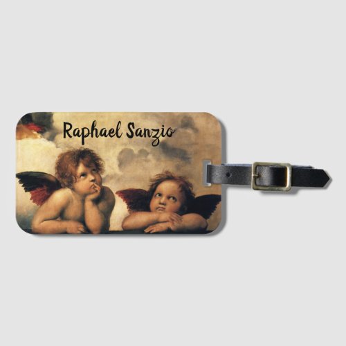 Sistine Madonna Angels by Raphael Sanzio Luggage Tag