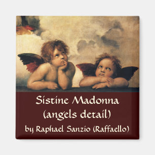 Sistine Madonna Angels by Raphael Sanzio Magnet