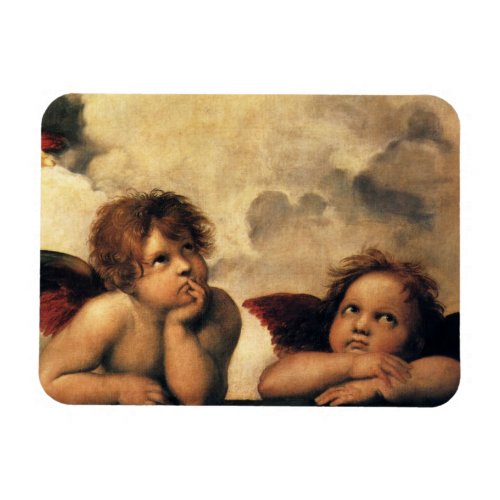 Sistine Madonna Angels by Raphael Sanzio Magnet