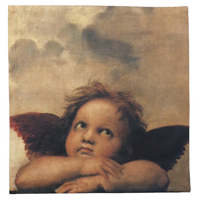 Sistine Madonna Angels by Raphael Sanzio Napkin (Front)