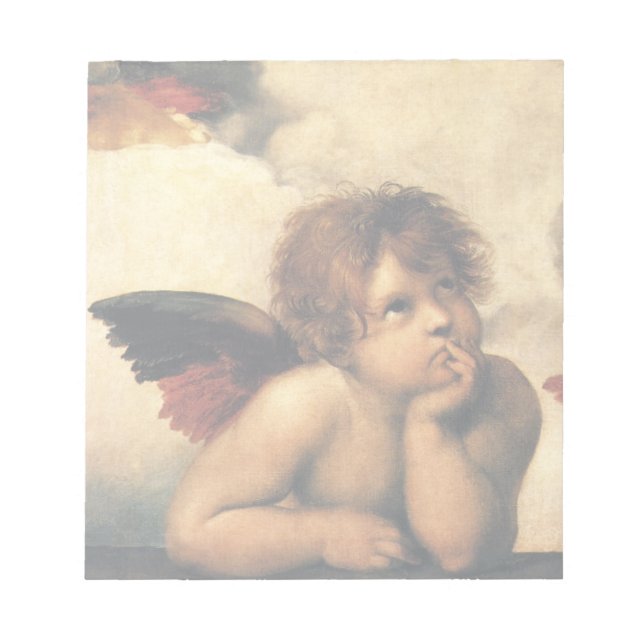 Sistine Madonna Angels by Raphael Sanzio Notepad (Front)