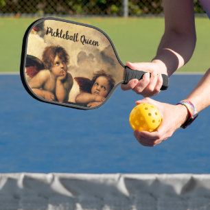 Sistine Madonna Angels by Raphael Sanzio Pickleball Paddle