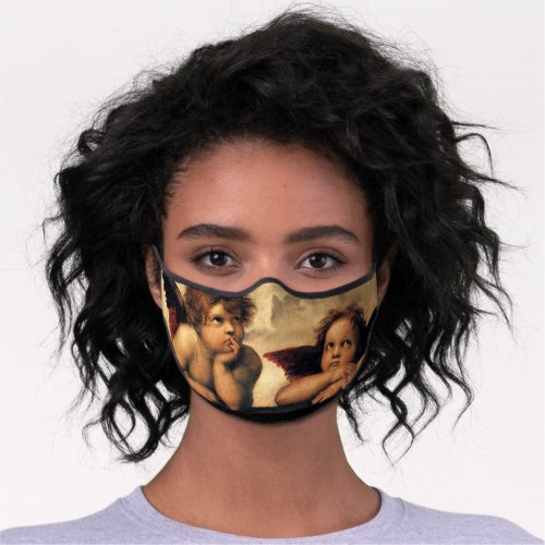 Sistine Madonna Angels by Raphael Sanzio Premium Face Mask
