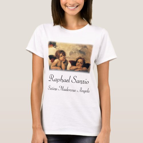 Sistine Madonna Angels by Raphael Sanzio T_Shirt