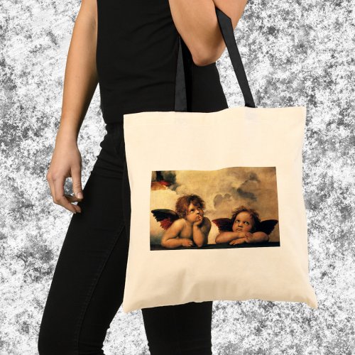 Sistine Madonna Angels by Raphael Sanzio Tote Bag