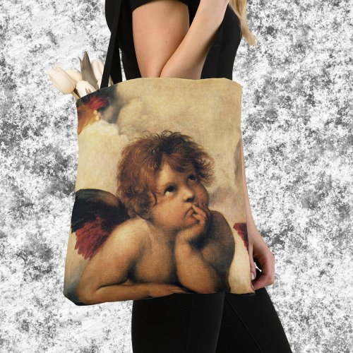 Sistine Madonna Angels by Raphael Sanzio Tote Bag