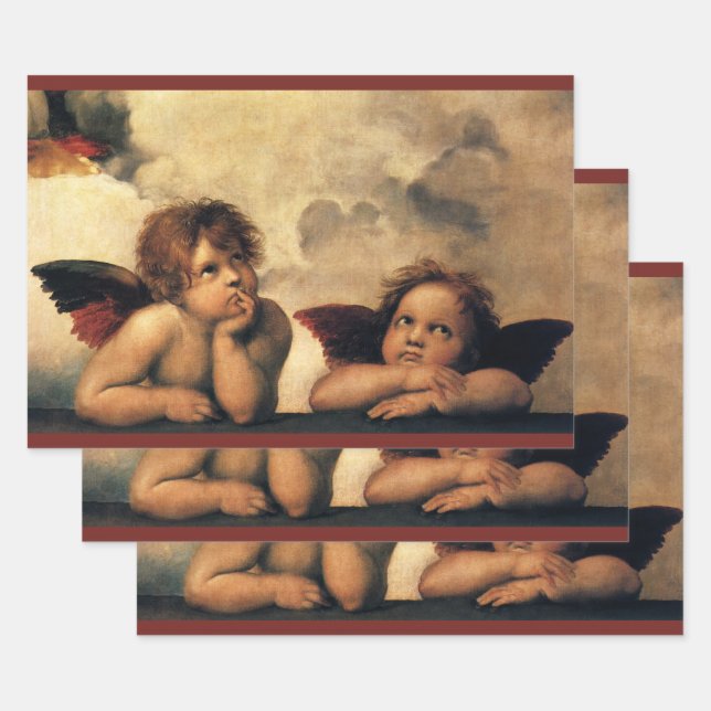 Sistine Madonna Angels by Raphael Sanzio Wrapping Paper Sheets (Set)