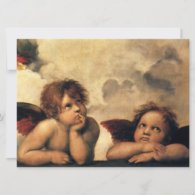 Sistine Madonna Angels by Raphael Wedding Invitation (Front)