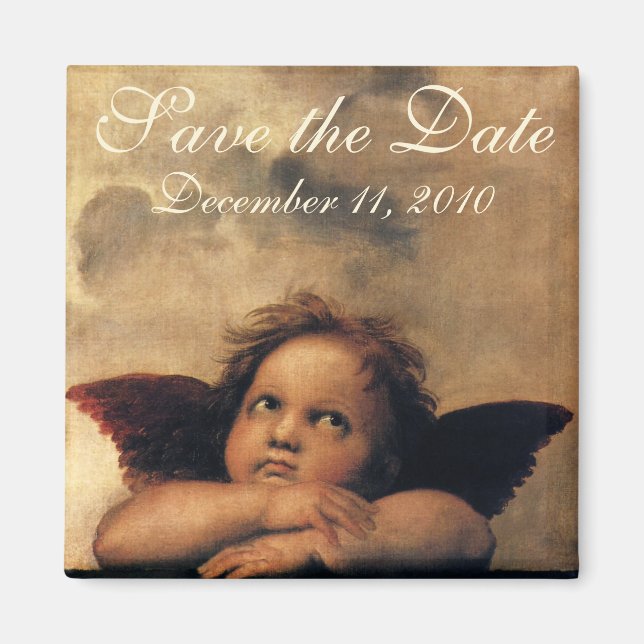 Sistine Madonna Angels by Raphael Wedding Magnet (Front)