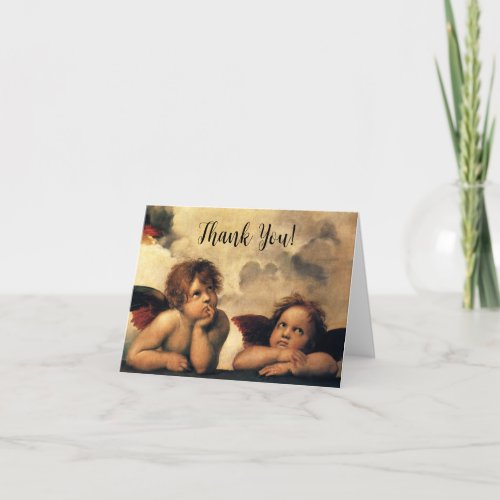 Sistine Madonna Angels by Raphael Wedding Thank You Card