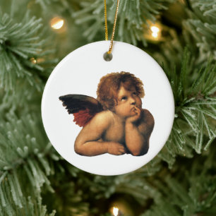 Sistine Madonna, Angels detail by Raphael Sanzio Ceramic Ornament