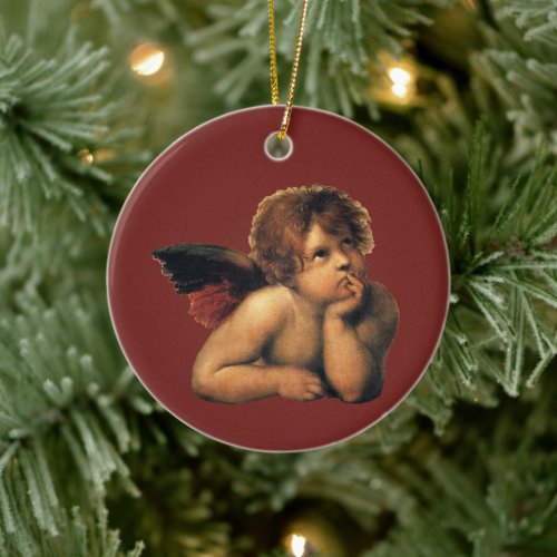 Sistine Madonna Angels detail by Raphael Sanzio Ceramic Ornament