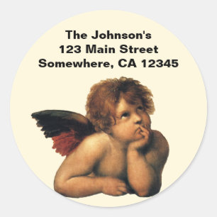 Sistine Madonna, Angels detail by Raphael Sanzio Classic Round Sticker