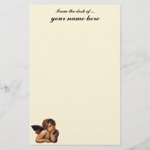 Sistine Madonna Angels detail by Raphael Sanzio Stationery