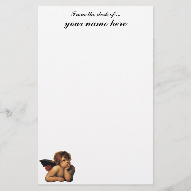 Sistine Madonna, Angels detail by Raphael Sanzio Stationery (Front)