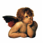 Sistine Madonna, Angels detail by Raphael Sanzio Statuette<br><div class="desc">Sistine Madonna,  angels detail (c. 1512-1514) by Raphael Sanzio (1483-1520) a vintage Renaissance fine art religious portrait painting. Two angelic angels looking upwards towards the clouds and heaven.</div>