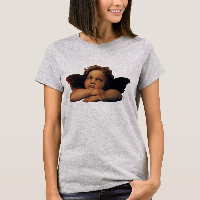 Sistine Madonna, Angels detail by Raphael Sanzio T-Shirt (Front)