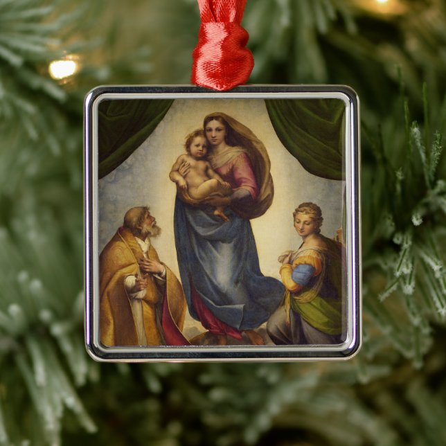 Sistine Madonna by Rapahel Metal Ornament (Tree)