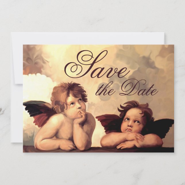 Sistine Madonna Cherubs Raffaelo Sanzio Save The Date (Front)