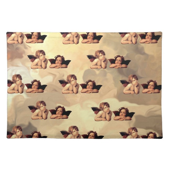 Sistine Madonna Cherubs Wallpaper Raffaelo Sanzio Cloth Placemat (Front)