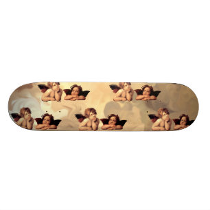 Sistine Madonna Cherubs Wallpaper Raffaelo Sanzio Skateboard Deck