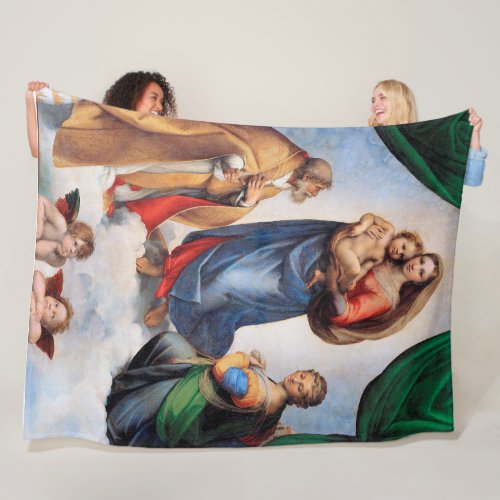 Sistine Madonna Raphael Fleece Blanket