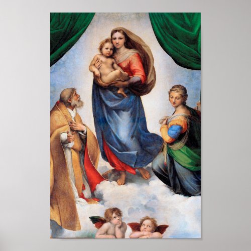 Sistine Madonna Raphael Poster