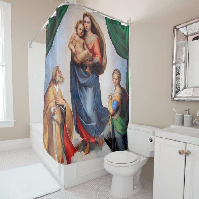 Sistine Madonna, Raphael Shower Curtain (In Situ)