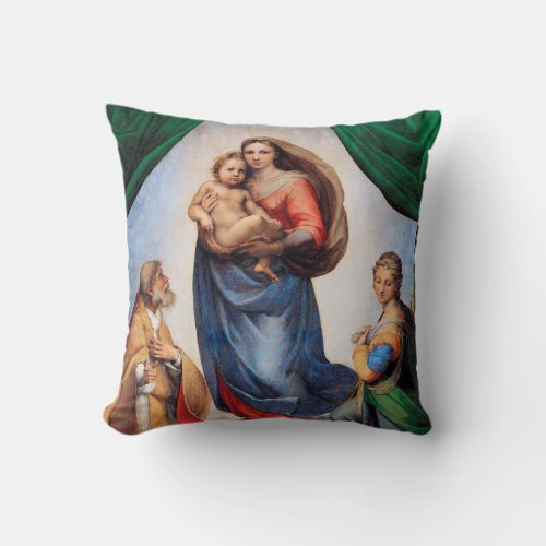 Sistine Madonna Raphael Throw Pillow