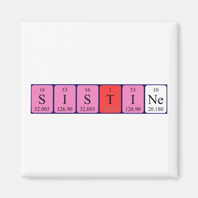 Sistine periodic table name magnet (Front)