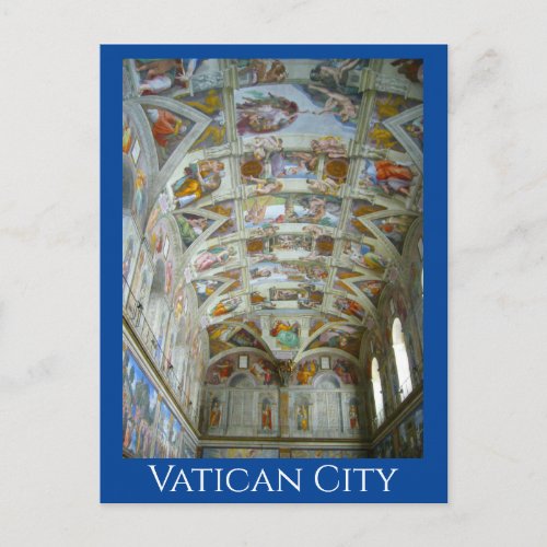 sistine vatican city postcard