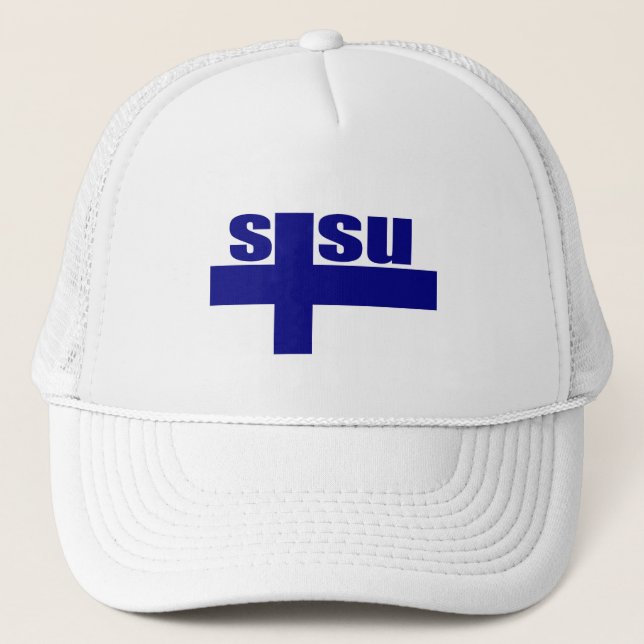 Sisu Finnish Flag Trucker Hat (Front)