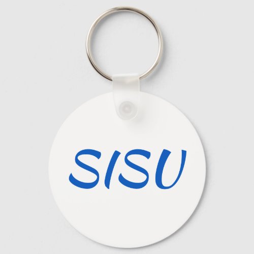 SISU Keychain Round White Finnish Keychain