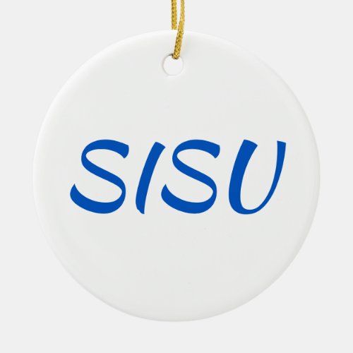 SISU Ornament Round White Finnish Ornament