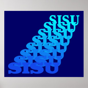 SISU Resonates in Shades of Blue Visual Art POSTER