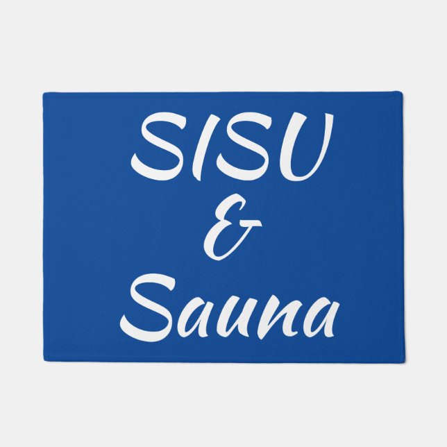 SISU & Sauna Doormat (Blue; Finnish Doormat) (Front)