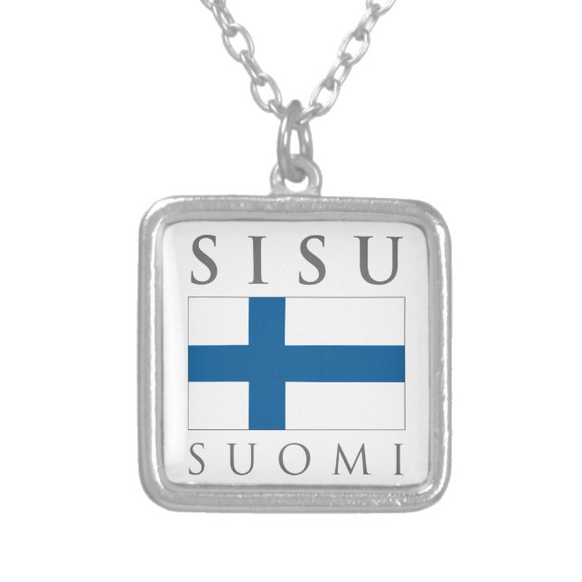 Sisu Suomi Silver Plated Necklace (Front)