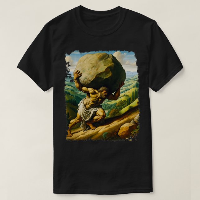 Sisyphus Eternal Struggle Renaissance Artwork Musc T-Shirt (Design Front)