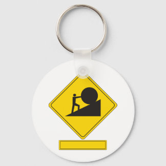 Sisyphus Road Sign Keychain