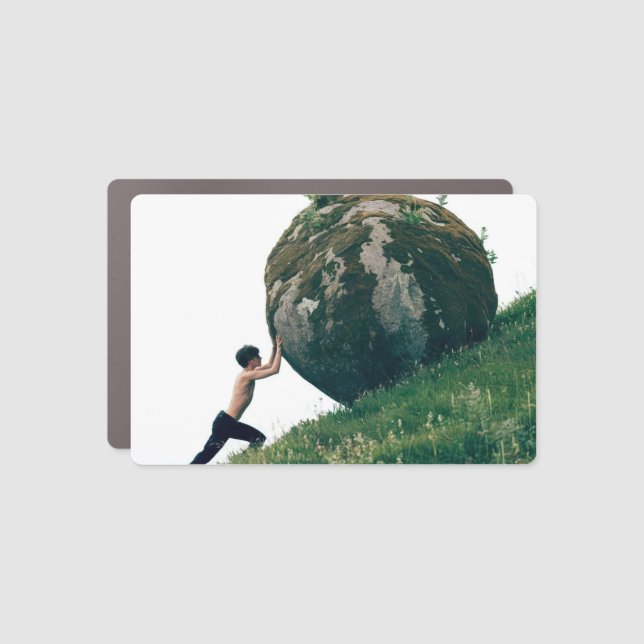 Sisyphus Rolling Boulder Rectangle Car Magnet (Front)