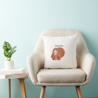 Sit and Relax Throw Pillow – Cute Girl