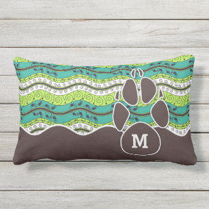 Sit and Stay Monogrammed Dog Lover Lumbar Pillow