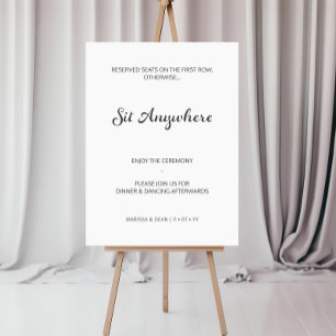 Sit Anywhere Flair Script White Welcome Sign