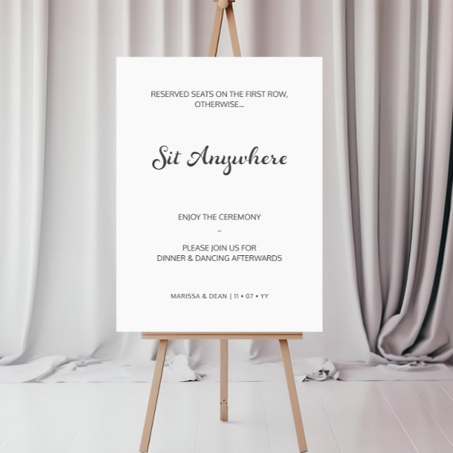 Sit Anywhere Flair Script White Welcome Sign (Creator Uploaded)