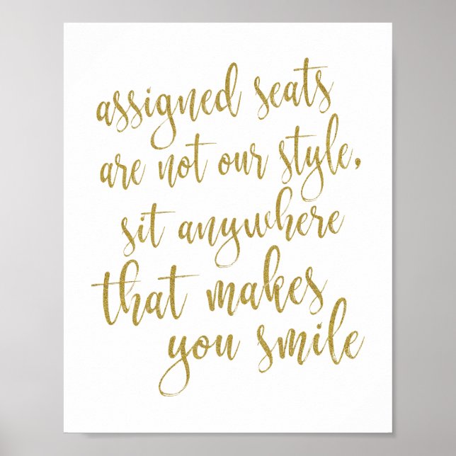 Sit Anywhere That Makes You Smile Glitter Sign (Front)