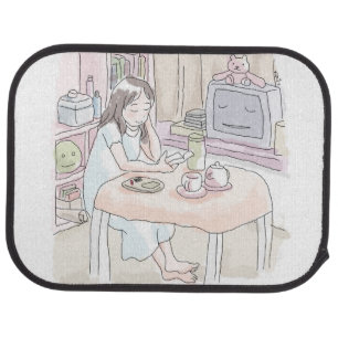 sit down at car floor mat