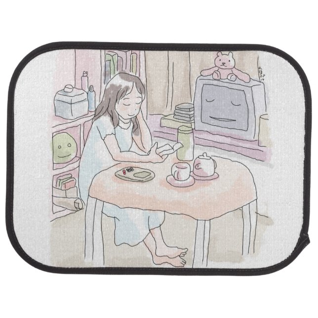 sit down at car floor mat (Rear)