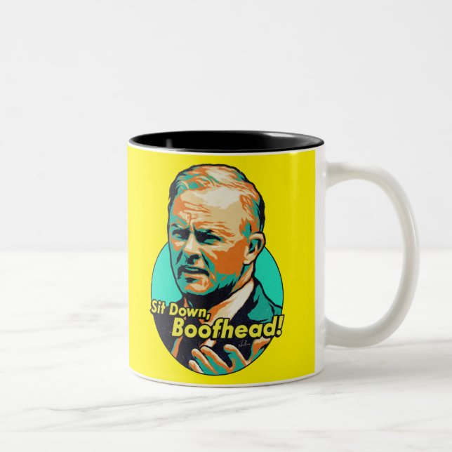 Sit down, Boofhead! Two-Tone Coffee Mug (Right)