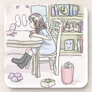 sit down in a small room beverage coaster